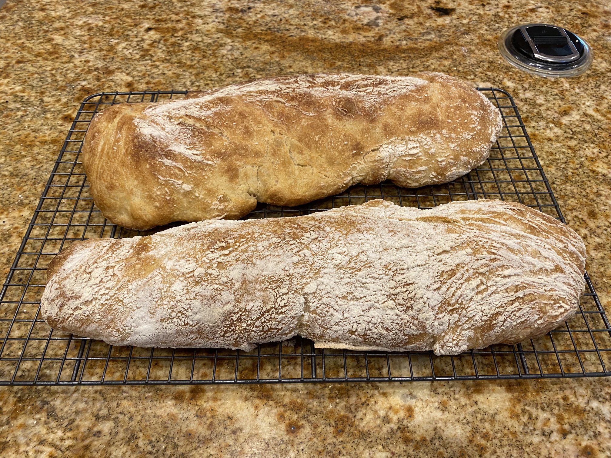 Finished Ciabatta Bread two loaves