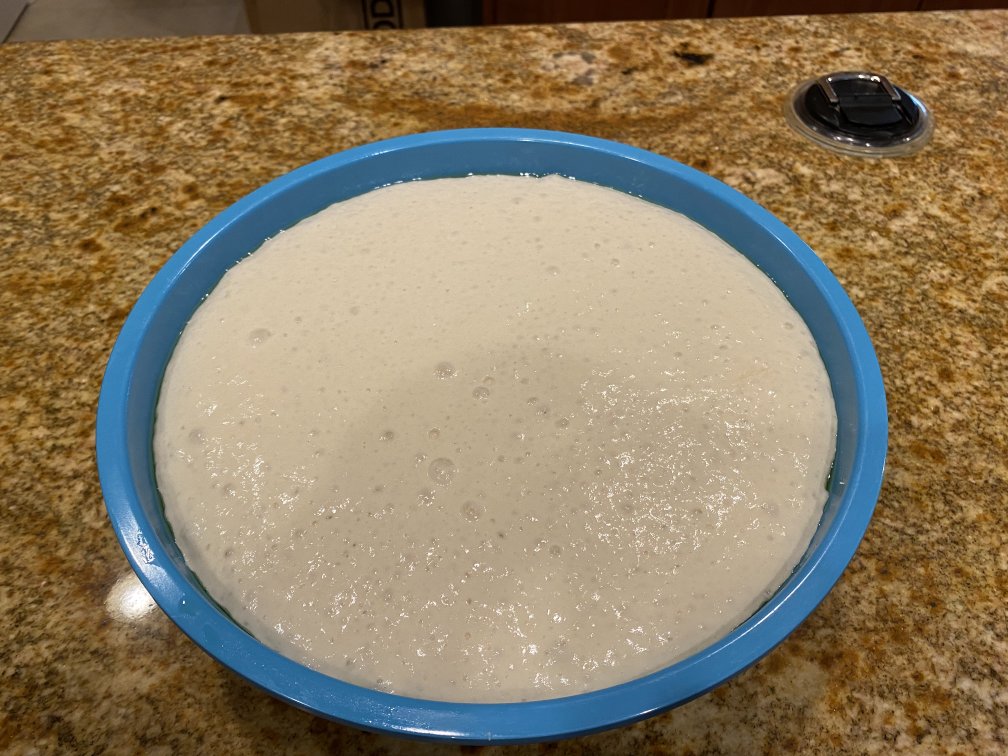 Dough in bowl finished rising