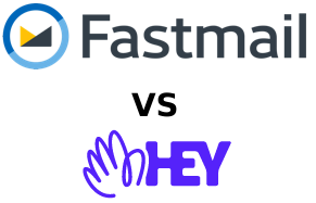 Fastmail vs. Hey.com logo