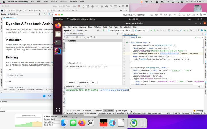 Screenshot of Mac desktop running Parallels with multiple VMs