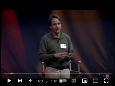 Linus Torvalds giving his 2007 Tech Talk about Git at Google
