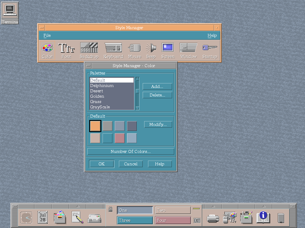 Screenshot of CDE Style Manager