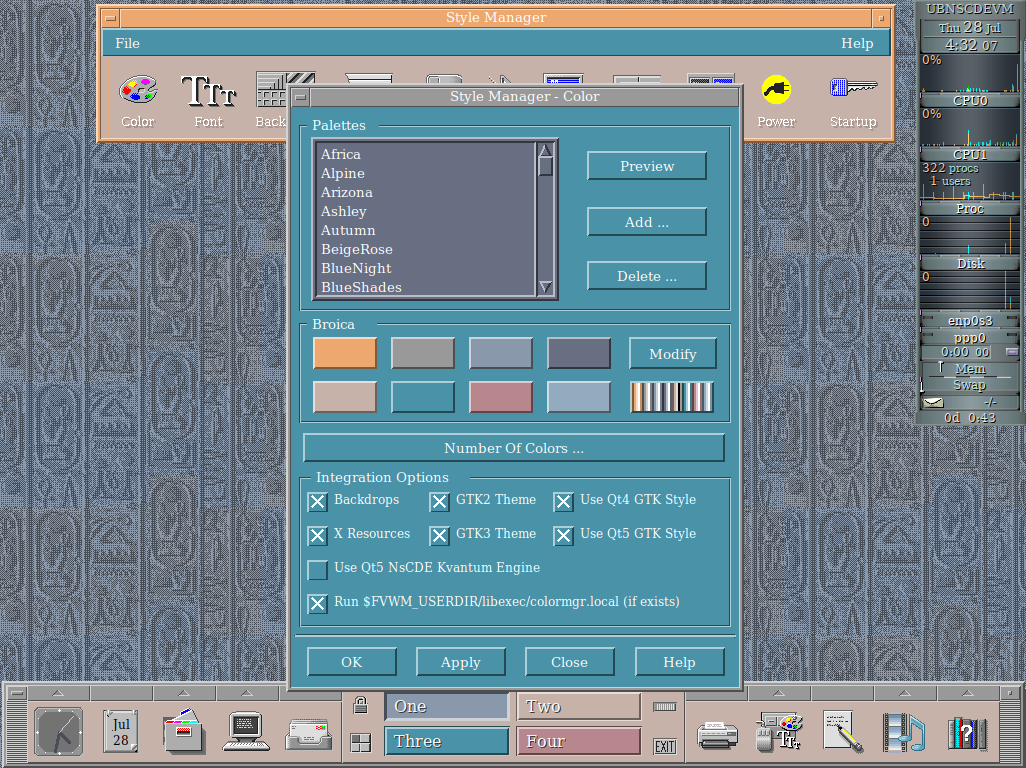 Screenshot of NsCDE Style Manager